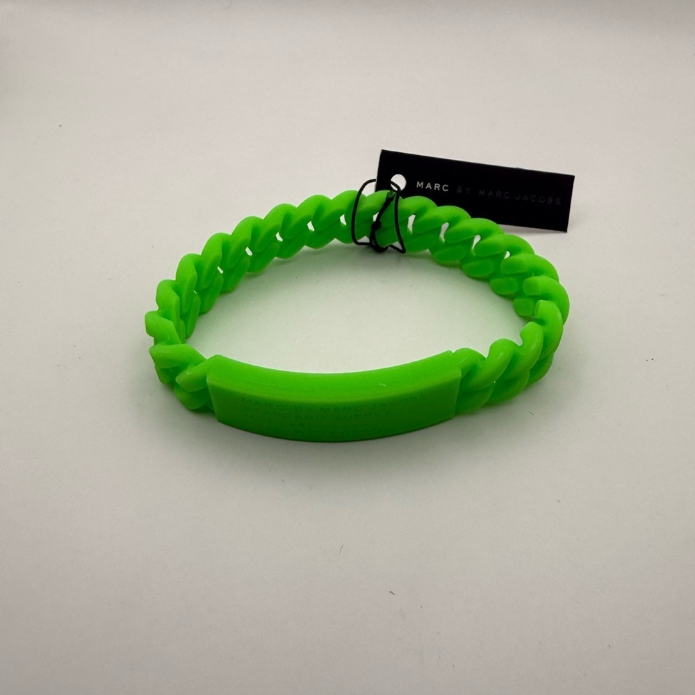 Marc By Marc Jacobs Silicone Green Silicone Rubber Braided Bracelet NWT - Picture 6 of 6